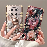 Softcase Honor X9C 5G floral case hp casehp casing flexible silicone case premium case procamera ces