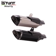 470mm Universal Motorcycle Exhaust Muffler Pipe Escape Modified with Carbon Fiber Heat Shield For NINJA400 GSX250 RC390