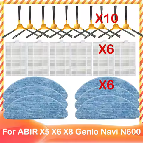 Compatible for ABIR X5 X6 Genio Navi N600 Redmond RV-R650S RV-R670S Parts Accessories 3-Arm Side Bru