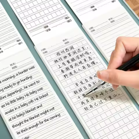 30Page/book English Vocabulary Book，Chinese Character Grid Practice Book，Tearable Long Strip Memo Pa