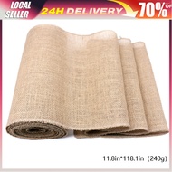 30CM*140-300CM Wedding jute fabric Crafts tablecloth jute ribbon Cloth DIY Table Runner hessian burl