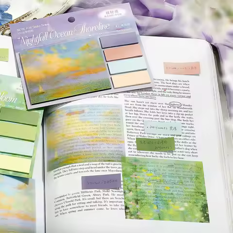 100pcs Retro Ins Oil Painting Landscape Simplicity Message Notes DIY Scrapbook Material Paper School