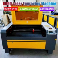 RECI 100W 80W 60W Ruida 6445 Control 6090 Laser Cutting Machine 600X900mm CO2 USB Laser DSP Ruida CN