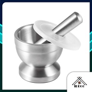 iDECO Stainless Steel Mortar and Pestle Kitchen Garlic Pugging Pot Spice Smasher