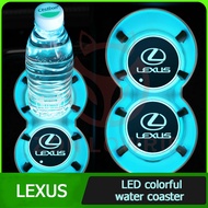 Car water coaster Car Cover Groove Mat Water Cup Pad Colorful Led Light for Lexus RX200 ES200 ES250 ES300h NX200t GSI