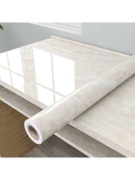 1入組大理石紋塑膠自粘墊，防水壁紙，適用於浴室、桌面、廚房門等家具裝飾
