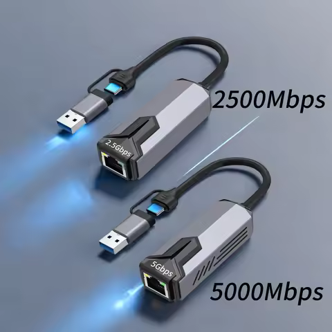 USB-A/USB-C to Ethernet Adapter 2500Mbps 5000Mbps Thunderbolt4 Compatible RJ45 Network Card for Macb