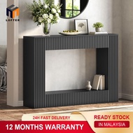Modern Console Table 47.2'' Black Entryway Table with Storage Fluted Couch Table Behind Sofa for Ent