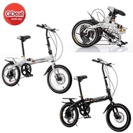 🔥Living Furniture🔥 16 Inch Folding Speed Bicycle Double Disc Brake Shock Absorber Bike