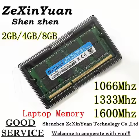 ZEXINYUAN 8GB 4GB 2GB 2G 4G 8G PC3 PC3L DDR3 1066Mhz 1333Mhz 1600Mhz 8500S 10600S 12800S Laptop Memo