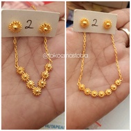 acc set kalung 10gram anting 3gram emas 24 karat