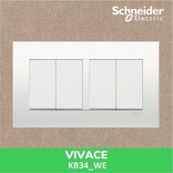 Vivace Light Switch - 4 Gang 2 Way - KB34_WE_G3