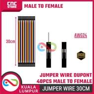 40PCS Jumper Wire Cable 30cm Male to Female– Dupont Breadboard Connection Cable for Arduino & Electr