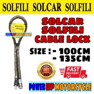 SOLCAR SOLFILI MOTORCYCLE CABLE LOCK BELUT MOTOR ANTI THIEF YAMAHA Y15ZR 135LC 125ZR RXZ NVX HONDA W