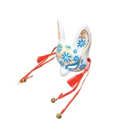 Little Bunny Kitsune Mask, Traditional Japanese Cosplay Rabbit Fox Kabuki Mask Kimono Costume Access