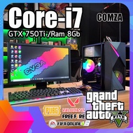 คอมประกอบ Core i7 /GTX 750Ti /Ram 8Gb ทำงาน เล่นเกมส์ Gta VPubgFifaFreefireValorantRobloxMineCraft ส