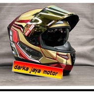 Kyt Helm Kyt K2 Rider Iron Man Paket Ganteng Flat Visor Iridium Spoile