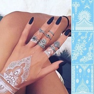 Henna putih tattoo sticker Mudah  Instant White Lace Tattoo Sticker Henna body art Temporary Tattoo 