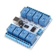 8-Channel 12V USB Relay Board, 8-Channel 12VDC Type-B USB Relay Board Module Controller for Automati