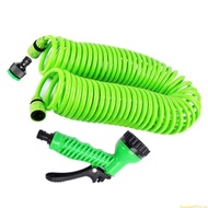 SUN 15m EVA Coil Garden Hose Spring Recoils Garden Water Hose Connector for Pet