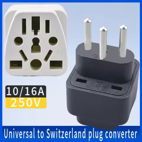 Universal 3pin Switzerland Conversion Plug Adapter UK/US/EU/AU Switzerland Travel Plug Type J Swiss 
