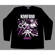 2026 Currency Black Long Sleeve Retro Trendy Printed T-Shirt Top 100% Cotton