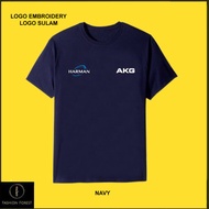 Round Neck T shirt Microfiber Quick Dry Fit Jersey Logo Embroidery Sulam AKG Harman Audio Wireless H