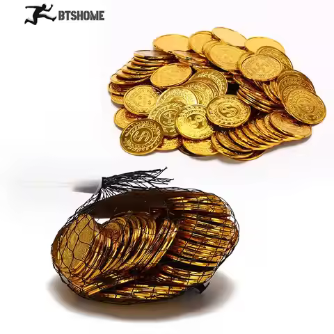 Gmarty 100Pcs/10Pcs poker casino chips bitcoin model bitcoin gold plating Plastic Pirate Gold Coins