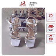 5cm square heel high heels with diamond straps and easy to wear back, 5cm high heels with thin diamo