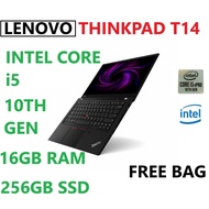LENOVO THINKPAD T14 / INTEL CORE i5 vPRO/10TH GEN/16GB RAM/256GB SSD/INTEL HD GRAPHIC/ WIN 10 pro