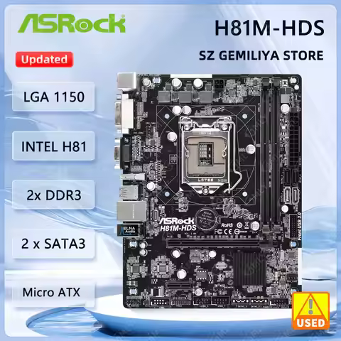 ASROCK H81M-HDS R2.0 Motherboard Intel H81 LGA 1150 DDR3 16 GB Micro ATX support 4770 4570 4340 4570