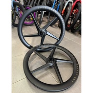 Luce Folding Bike Five Spoke 20"x451 Carbon Wheelset