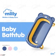 milly อ่างอาบน้ำอเนกประสงค์พับได้ อ่างอาบน้ำเด็ก อ่างอาบน้ำเด็กพับได้ อ่างอาบน้ำทารก มีจุกปล่อยน้ำ กันลื่น