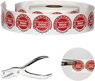 Pack of 1000 DGUV V3 Test Badges Red 30 mm with Hole Punch | Multiyear Test Badges 2026-2031 Set | S