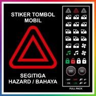 TOMBOL Hazard Triangle Car Dashboard Sticker (Danger Icon Button Emergency/)