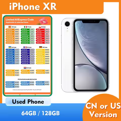 Apple iphone XR 4g 64GB 128GB 256GB ROM Smartphoen IOS 6.1inch 1792×828 Display Resolution 12MP Came