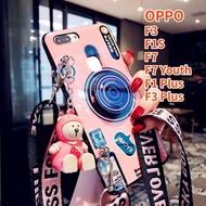 Case For OPPO F7 Youth OPPO F7 OPPO F3 OPPO F3 Plus OPPO F1S F1 Plus Retro Camera lanyard Sling Casing Grip Stand Holder Silicon Phone Case Cover With Cute Doll Top Seller Case