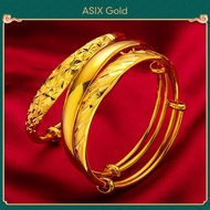 ASIX GOLD 916 Korean Gold Bracelet Original Bangkok Shiny Star Bangle for Women