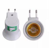 E27 LED Light Lamp Bulbs Socket Base Holder EU Plug Adapter ON/OFF Switch