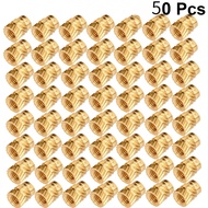 50pcs M3 Thread Knurled Brass Threaded Heat Set Heat Resistant Insert Embedment Nut for 3D Printer V