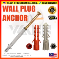 PVC Plastic Wall Plug Anchor Concrete Frame Fixings Tube Red Grey Plak Dinding PVC 6MM 8MM (1 Sheet)
