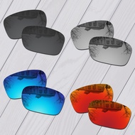 E.O.S 4 Pairs Black & Silver & Ice Blue & Fire Red Polarized Replacement Lenses for Oakley Plaintiff