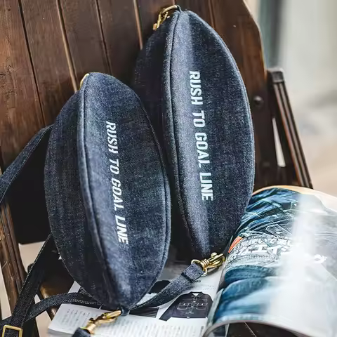Maden-Unisex Denim Chest Bag, Crossbody Sling Bag, Vintage Shoulder Bags, Large Capacity, Rugby Mess