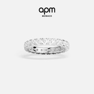 APM Ring Wanita, Sparkling White Zircon, Classic & Simple Model, Hand Jewelry ELEGAN, Birthday Gift 