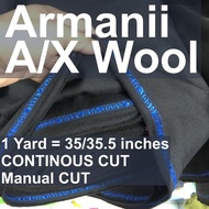 Armanii AX HQ Wool Fabric Per Yard is 36 INCHES and FIXED WIDTH 59 INCHES For Suit By R&E