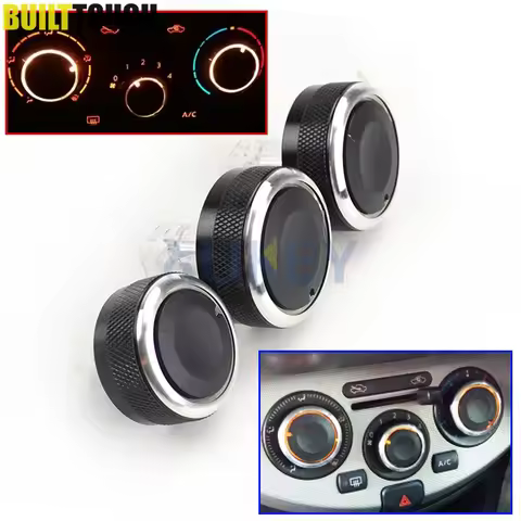 Fit For Nissan Note E11 2004-2013 Switch Knob Knobs Heater Climate Control Buttons Dials Frame Ring 