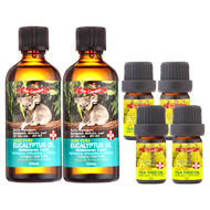 Ausgarden 澳維花園 頂級精油 大加小6件組 藍膠尤加利精油100ml 2瓶 + 茶樹精油5ml 4瓶  220ml  1組