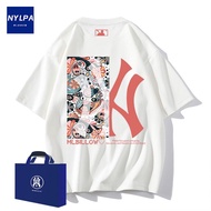 เสื้อยืดแขนสั้น ผ้าฝ้ายแท้ พิมพ์ลาย NY แฟชั่นฤดูร้อน สําหรับผู้ชาย