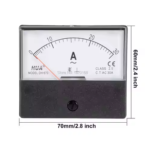 DH-670 AC 0-30A Rectangular Ampere Needle Panel Meter Gauge Amperemeter DH670