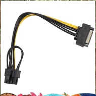 15Pin  Male to 8Pin(6+2) PCI-E Power Supply Cable  Cable 15-Pin to 8 Pin Cable 18AWG Wire for Graphi